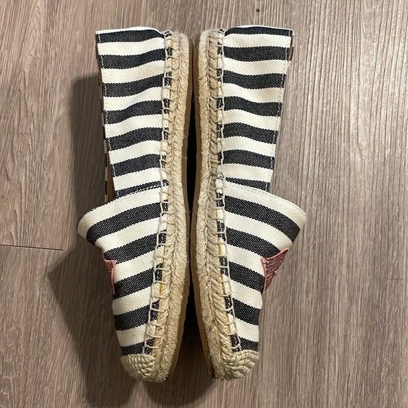 Kate Spade Women Gimlet Heart Espadrille Size 5 Stripe Embroidered Preppy - Picture 7 of 11